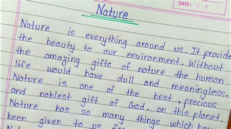 Essay on nature in english || Nature essay writing - YouTube