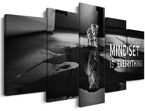 Buy 5 Piece Mindset is Everything Wall Art Motivational Posters Positive Quotes Wall Decor ...