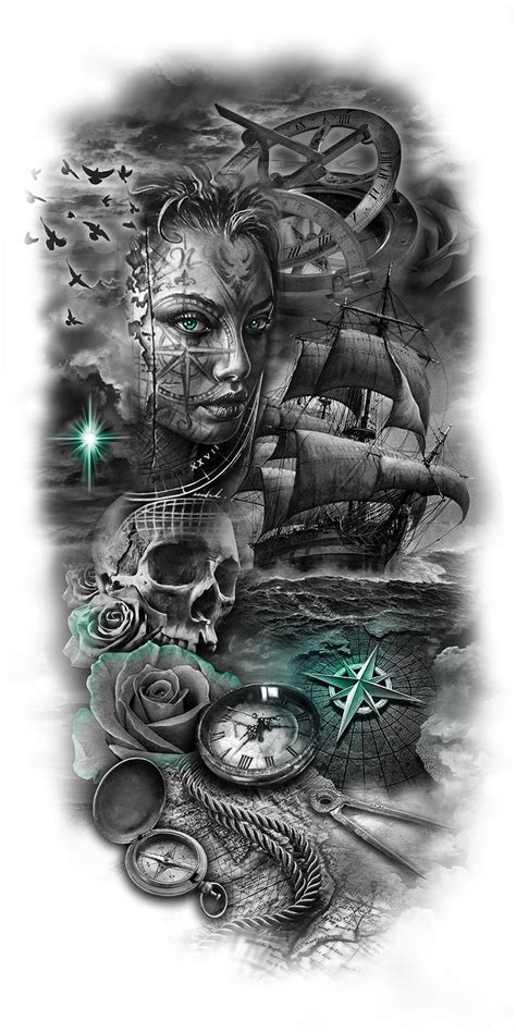 gallery | custom tattoo designs | Pirate tattoo, Ship tattoo sleeves, Custom tattoo