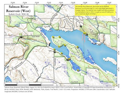 Map: Salmon River Reservoir (West) - Andy Arthur.org