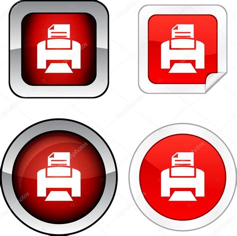 Print button set. — Stock Vector © Maxborovkov #4986466