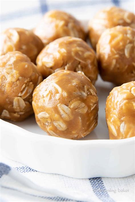 3 Ingredient Peanut Butter Oatmeal Balls - Beaming Baker