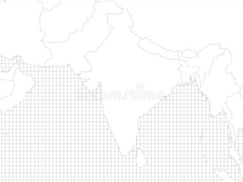 South Asia Simple Outline Blank Map Stock Illustration - Illustration of template, design: 240536705