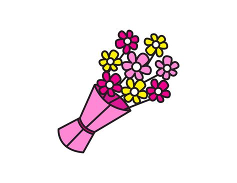 How To Draw Tutorials For Kids: Bouquet of Flowers - Easy Drawing Guide - Rainbow Printables