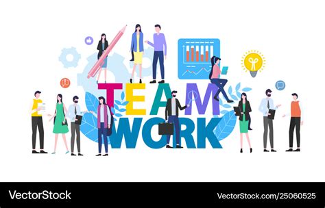 Teamwork cartoon people man woman office worker Vector Image