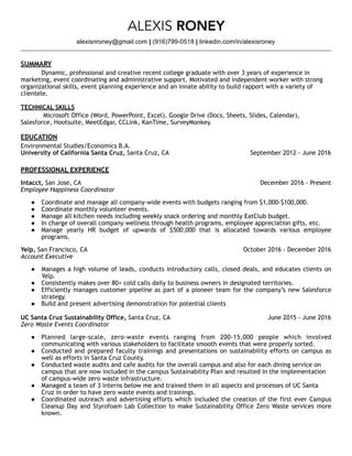 Alexis Roney Resume | PDF