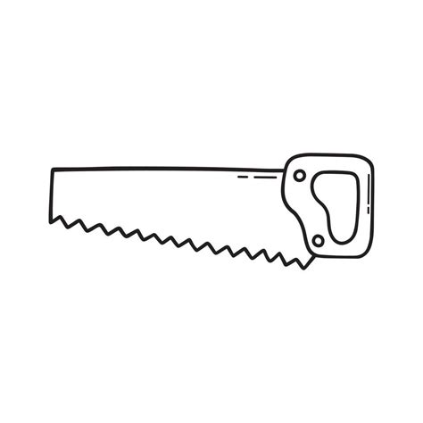 Hand Drawn Saw Construction Tool In Sketch Vector , 41% OFF