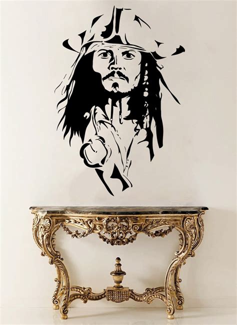 Jack Sparrow Vinyl Sticker Jack Sparrow Wall Decal Pirates | Etsy