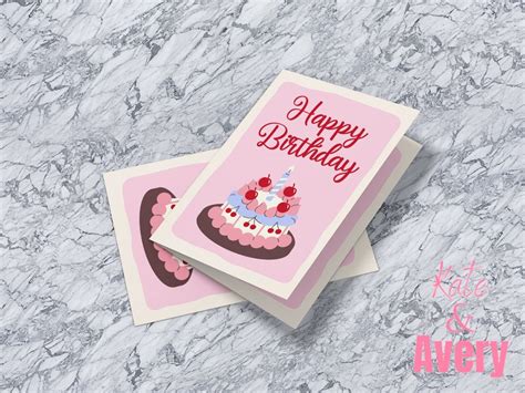 Printable Happy Birthday Card Printable PDF Birthday Card With Envelope ...