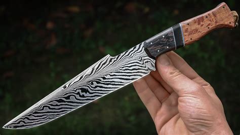 Knife Making: Feather Damascus Hunter - YouTube