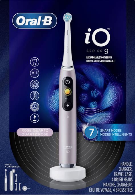 Oral-B iO Series 9 Connected Rechargeable Electric Toothbrush Rose Quartz IO9 M9.4A1.1A RQ ...