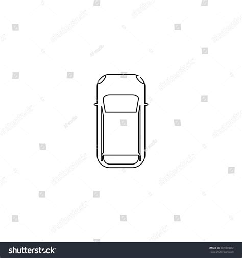 Simple Car Top View Outline Black Stock Vector (Royalty Free) 307083032 ...