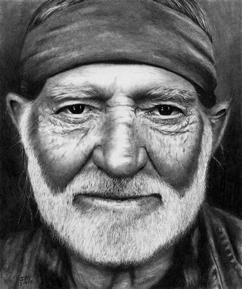 Go to DrPencil.com: Drawing of Willie Nelson