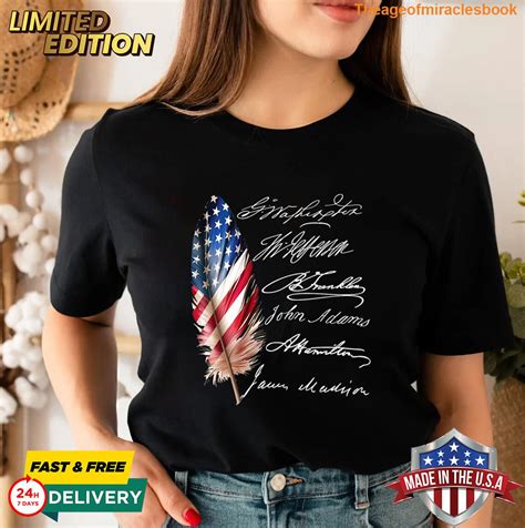 6 Founding Signers Signatures Fathers Of Usa Patriotic T-shirt