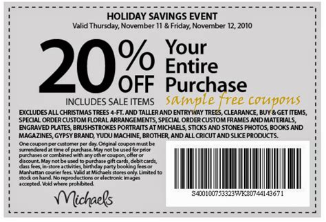 Printable Michaels Coupons