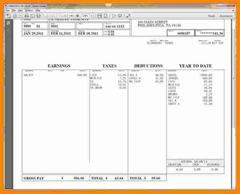 1099 Pay Stub Template Excel