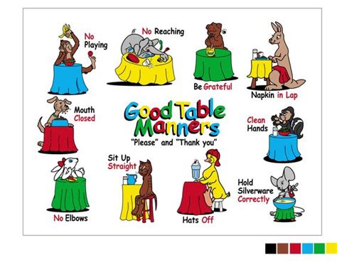 The Good Table Manners Placemat for teaching 3-9 year olds from Self ...