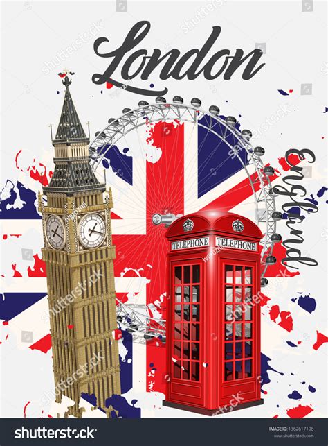 Travel London Poster Big Benflag Red Stock Vector (Royalty Free ...