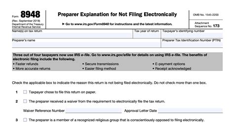 IRS Form 8948 Instructions: Preparer Explanation For Paper Return