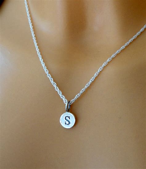 Initial necklace Sterling silver initial necklace