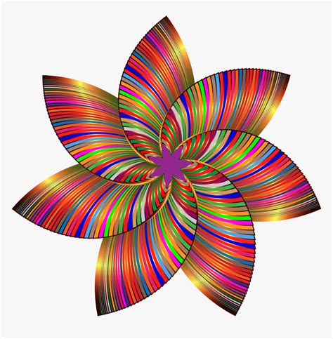 Colorful Flower Line Art 3 Clip Arts - Colorful Flower Art Png ...