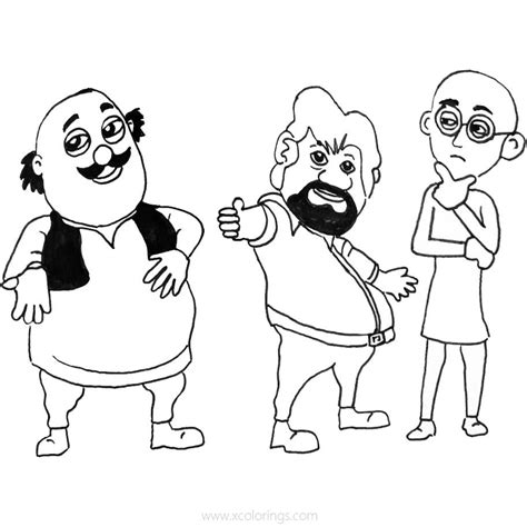 Motu Patlu Coloring Pages Ghasitaram - XColorings.com