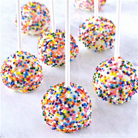 Birthday Cake Pops with Sprinkles | Hello Little Home