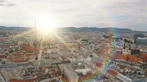 vienna city skyline aerial shot view Stock Footage Video (100% Royalty ...