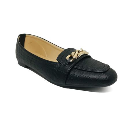 Bata Womens Black flat loafers – Brielle - bata.lk