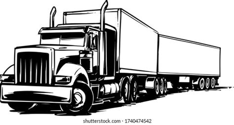 Semi Trailer Truck Vector Illustration Stock Vector (Royalty Free ...