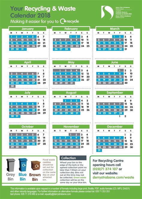 Elizabeth Recycling Calendar - Printable Word Searches