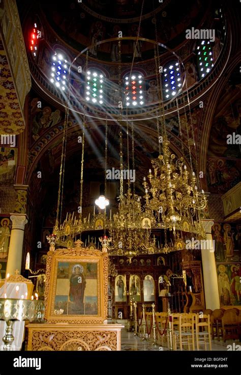 Interior of Greek Orthodox Church Stock Photo - Alamy