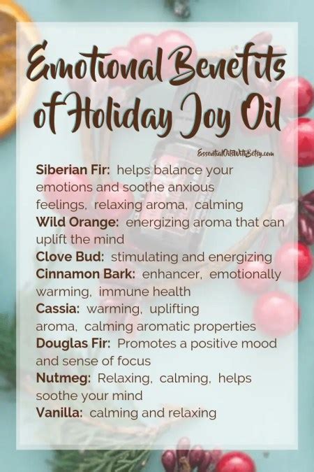 doTERRA Holiday Joy Essential Oil Blend Uses - Essential Oils With Betsy