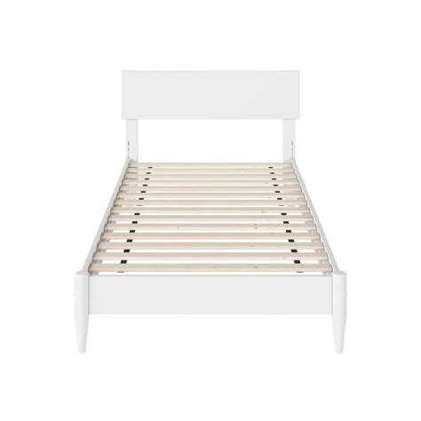 AFI Aria White Solid Wood Frame Twin XL Modern Low Profile Platform Bed ...