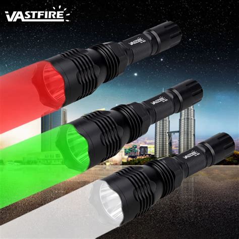 400 Yard Powerful LM Waterproof hunting Flashlight White/Green/Red Light Lantern Portable ...