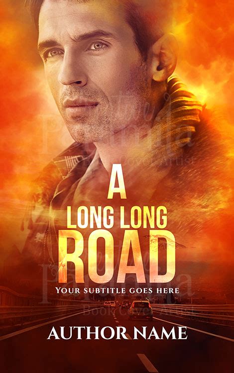 A long long road man driving a car drama premade book cover