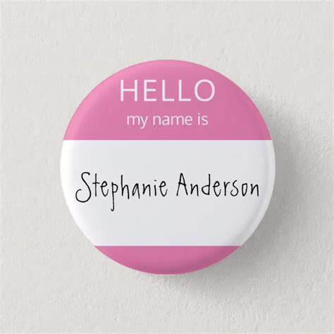 Custom HELLO My Name Is Badge Button | Zazzle