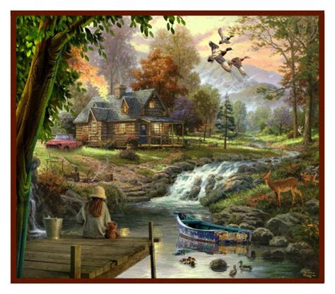 The Cabin | Kinkade paintings, Thomas kinkade paintings, Thomas kinkade art