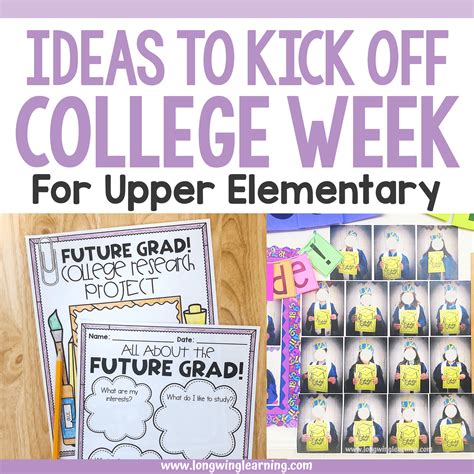 College Week Activities For Elementary - Longwing Learning I ELA Worksheets For Upper Elementary