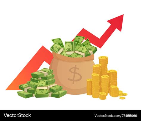 Cartoon savings value growth money profit Vector Image