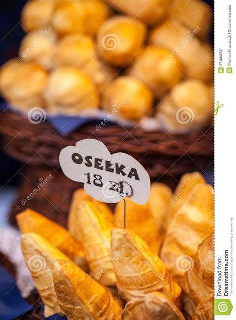 Traditional Polish Smoked Cheese Oscypek on Outdoor Market in Krakow ...