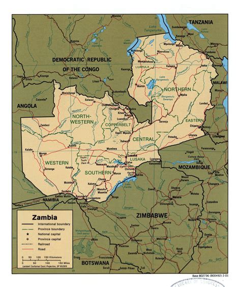 Large Detailed Political And Administrative Map Of Zambia With Roads | Porn Sex Picture