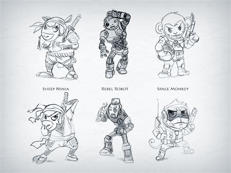 Game Characters (Sketches) by UI8 - Dribbble