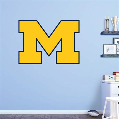 Michigan Wolverines "Block M" Logo Wall Decal | Shop Fathead® for Michigan Wolverines Decor