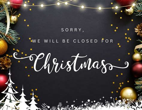 12 Free Printable Closed for Christmas Sign Templates - The Incremental ...