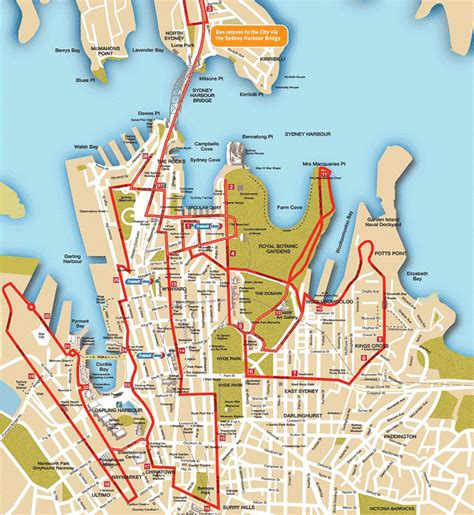 Bondi and Bay Explorer Route Map | Map, Route map, Harbor bridge