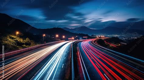 time lapse photography of highway road at night background Stock Photo ...