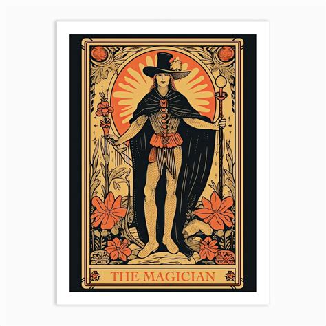 The Magician Tarot Card, Vintage 2 Art Print by Arcane Artistry - Fy