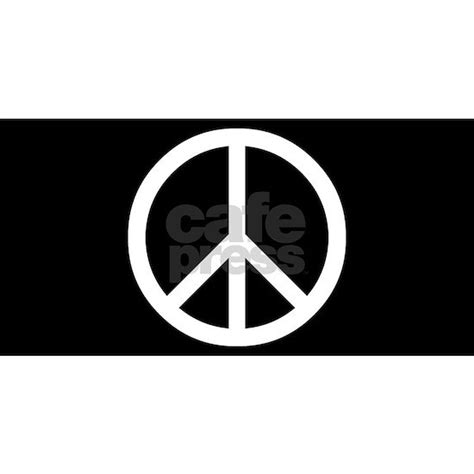 White Peace Sign Aluminum License Plate by Expressions - CafePress