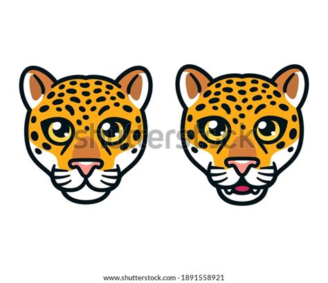 Cartoon Jaguar Leopard Head Drawing Face Stock Vector (Royalty Free ...